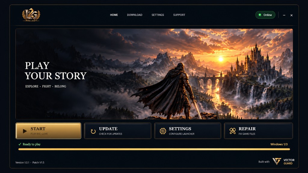 Launcher with the Update button