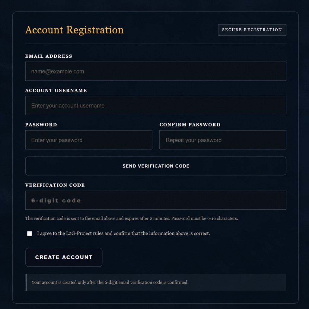 Account registration